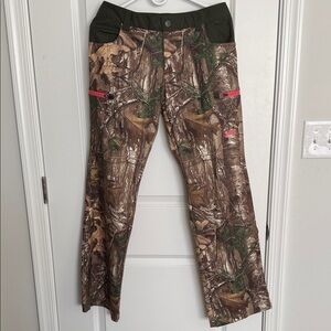 Under Armour Woodland Camo Pants with Red Accents